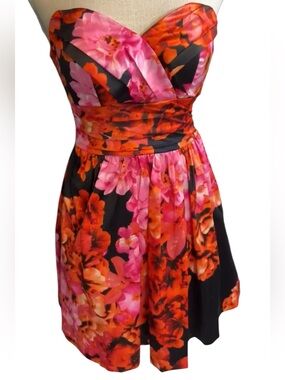 Speechless Floral Pink and Black Cocktail Dress Size 3 Juniors